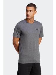 adidas ανδρικό t-shirt μονόχρωμο με logo print regular fit `train essentials feelready` - ic7444 γκρ