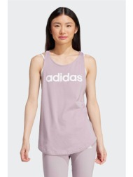 adidas γυναικεία αμάνικη μπλούζα με logo print regular fit `loungewear essentials` - is2088 ροζ