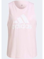 adidas γυναικεία αμάνικη μπλούζα με maxi logo print regular fit `essentials` - h10205 ροζ ανοιχτό