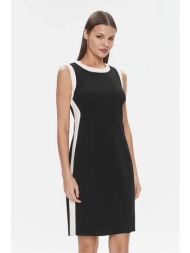 dkny γυναικείο mini φόρεμα αμάνικο με contrast ρίγες στο πλάι - dd3k1450 μαύρο
