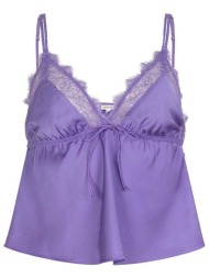 love stories γυναικείο τοπ μονόχρωμο με floral δαντέλα `love lace long` - l2373445500 λιλά