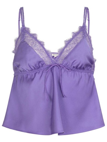 love stories γυναικείο τοπ μονόχρωμο με floral δαντέλα