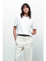maison labiche γυναικείο βαμβακερό t-shirt μονόχρωμο με κεντημένο lettering `amour popincourt` - qwp
