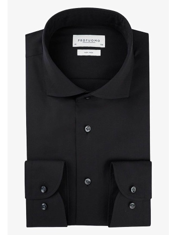 profuomo ανδρικό πουκάμισο μονόχρωμο slim fit `twill` 