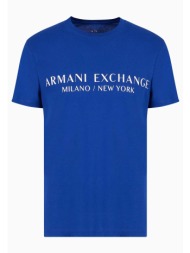armani exchange ανδρικό t-shirt με logo print regular fit - 8nzt72z8h4z μπλε