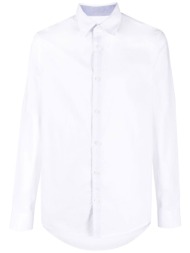 armani exchange ανδρικό πουκάμισο oxford μονόχρωμο με κεντημένο logo - 8nzcgbz8anz λευκό