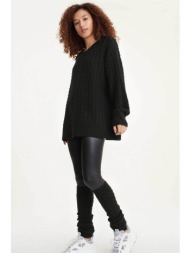 dkny γυναικείο σετ ρούχων με πουλόβερ και γκέτες μονόχρωμα με ανάγλυφο σχέδιο (2 τεμάχια) - dp3t9512