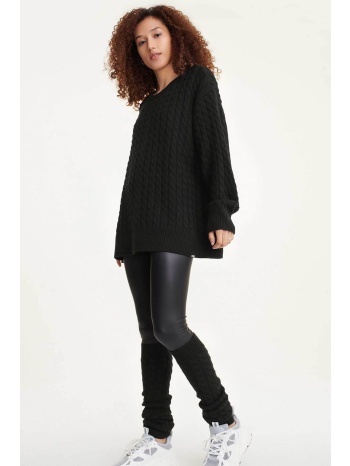 dkny γυναικείο σετ ρούχων με πουλόβερ και γκέτες μονόχρωμα