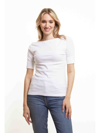 lauren ralph lauren γυναικεία μπλούζα κοντομάνικη μονόχρωμη