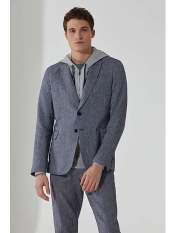 trussardi jeans ανδρικό casual σακάκι δίκουμπο με τσέπες  σε προσφορά