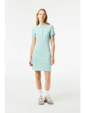 lacoste γυναικείο mini φόρεμα πόλο πικέ με κεντημένο