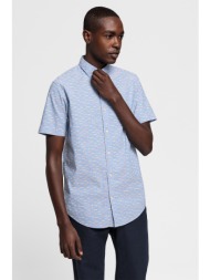 gant ανδρικό κοντομάνικο πουκάμισο με all over print - 3014931 γαλάζιο