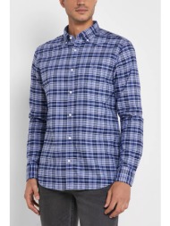 gant ανδρικό καρό πουκάμισο με μία τσέπη oxford regular fit - 3058200 μπλε