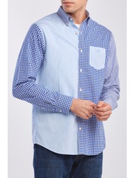 gant ανδρικό πουκάμισο με καρό και ριγέ print - 3060800 μπλε σκούρο