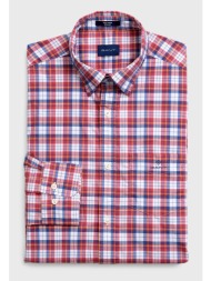 gant ανδρικό πουκάμισο καρό tech prep™ broadcloth check - 3018230 κόκκινο