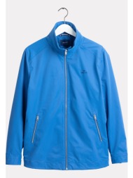 gant ανδρικό jacket μονόχρωμο με κεντημένο logo `light mid-length` - 7006041 γαλάζιο