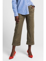gant γυναικείο παντελόνι cropped μονόχρωμο - 4150101 χακί