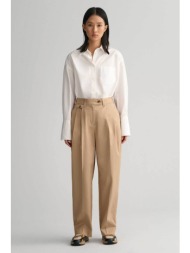 gant γυναικείο chino παντελόνι ψηλόμεσο με διακοσμητικές σούρες relaxed fit - 4150286 μπεζ