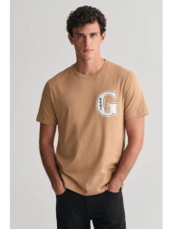 gant ανδρικό t-shirt με g graphic logo print regular fit - 2003224 καμηλό