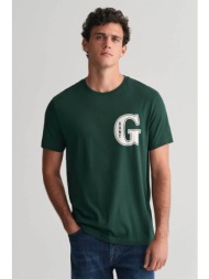 gant ανδρικό t-shirt με g graphic logo print regular fit - 2003224 πράσινο σκούρο