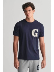 gant ανδρικό t-shirt με g graphic logo print regular fit - 2003224 μπλε σκούρο