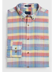 gant ανδρικό πουκάμισο καρό button down - 3007020 γαλάζιο