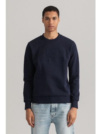 gant ανδρική μπλούζα φούτερ με κεντημένο λογότυπο `tonal