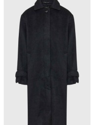funky buddha γυναικείο παλτό μονόχρωμο με τσέπες relaxed fit - fbl008-117-01 μαύρο