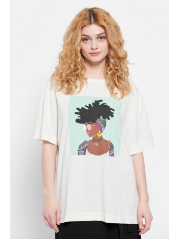 funky buddha γυναικείο βαμβακερό t-shirt με τύπωμα μπροστά