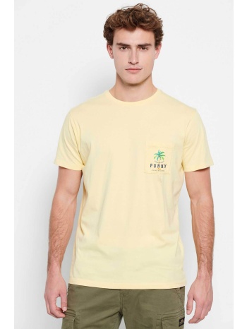 funky buddha ανδρικό βαμβακερό t-shirt μονόχρωμο με τσέπη