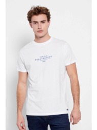 funky buddha ανδρικό βαμβακερό t-shirt μονόχρωμο με contrast logo print και patch μπροστά - fbm007-3