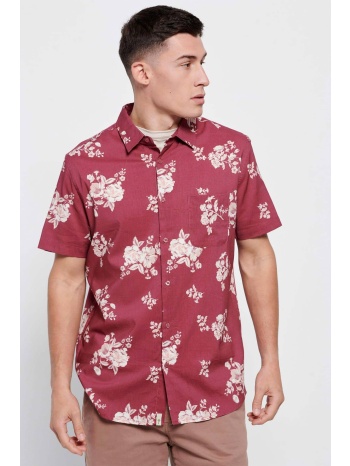 funky buddha ανδρικό πουκάμισο με contrast floral print και