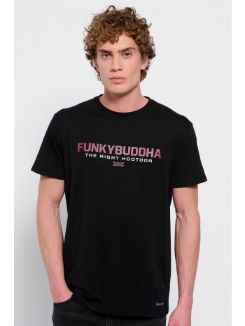 funky buddha ανδρικό βαμβακερό t-shirt με contrast logo