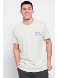 funky buddha ανδρικό βαμβακερό t-shirt μονόχρωμο με logo print στο στήθος - fbm007-027-04 κρέμ