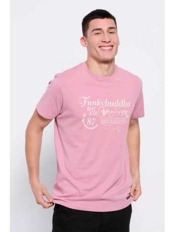funky buddha ανδρικό βαμβακερό t-shirt μονόχρωμο με retro