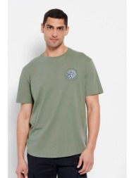 funky buddha ανδρικό βαμβακερό t-shirt μονόχρωμο με contrast 3d logo print στο στήθος - fbm007-065-0