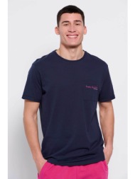 funky buddha ανδρικό βαμβακερό t-shirt μονόχρωμο με τσέπη slip και contrast logo print - fbm007-011-