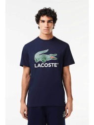 lacoste ανδρικό t-shirt με logo print regular fit - th1285 μπλε σκούρο