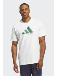 adidas ανδρικό t-shirt με graphic print regular fit `court therapy` - in6366 λευκό