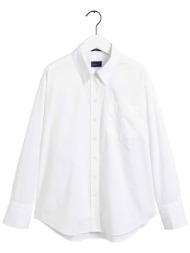 gant γυναικείο πουκάμισο μονόχρωμο με κεντημένο logo στο μανίκι - 4311150 λευκό