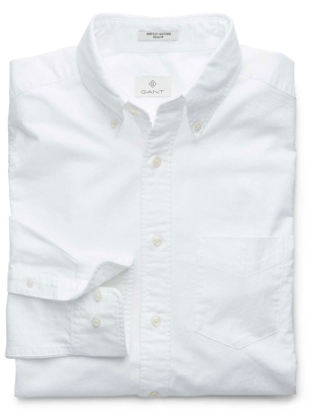 gant ανδρικό πουκάμισο button down μονόχρωμο με τσέπη και