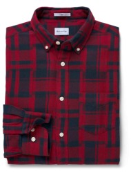 gant ανδρικό βαμβακερό πουκάμισο button down με all-over print slim fit - 3004622 κόκκινο