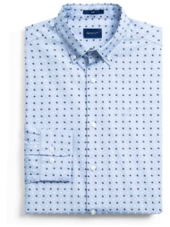 gant ανδρικό πουκάμισο button down με μικροσχέδιο slim fit - 3005772 γαλάζιο