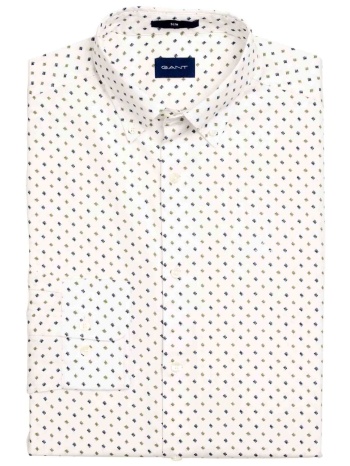 gant ανδρικό πουκάμισο button down με μικροσχέδιο slim fit