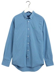 gant ανδρικό πουκάμισο button down με καρό σχέδιο και κεντημένο λογότυπο regular fit - 3028130 μπλε