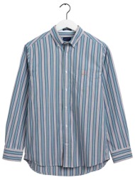 gant ανδρικό πουκάμισο button down με ριγέ σχέδιο και τσέπη με λογότυπο regular fit - 3032230 πράσιν