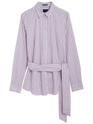 gant γυναικείο πουκάμισο με δίχρωμο ριγέ σχέδιο και ασορτί ζώνη - 4321024 ροζ