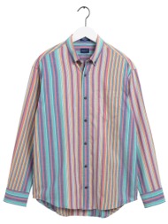 gant ανδρικό πουκάμισο button down με πολύχρωμο ριγέ σχέδιο και τσέπη στο στήθος relaxed fit - 30333