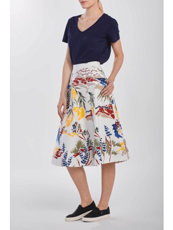 gant γυναικεία midi βαμβακερή φούστα με πολύχρωμο print 