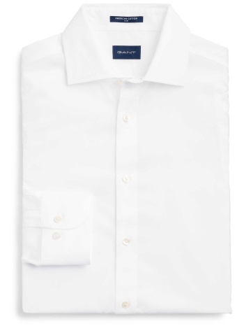 gant ανδρικό πουκάμισο μονόχρωμο slim fit - 3053006 λευκό
